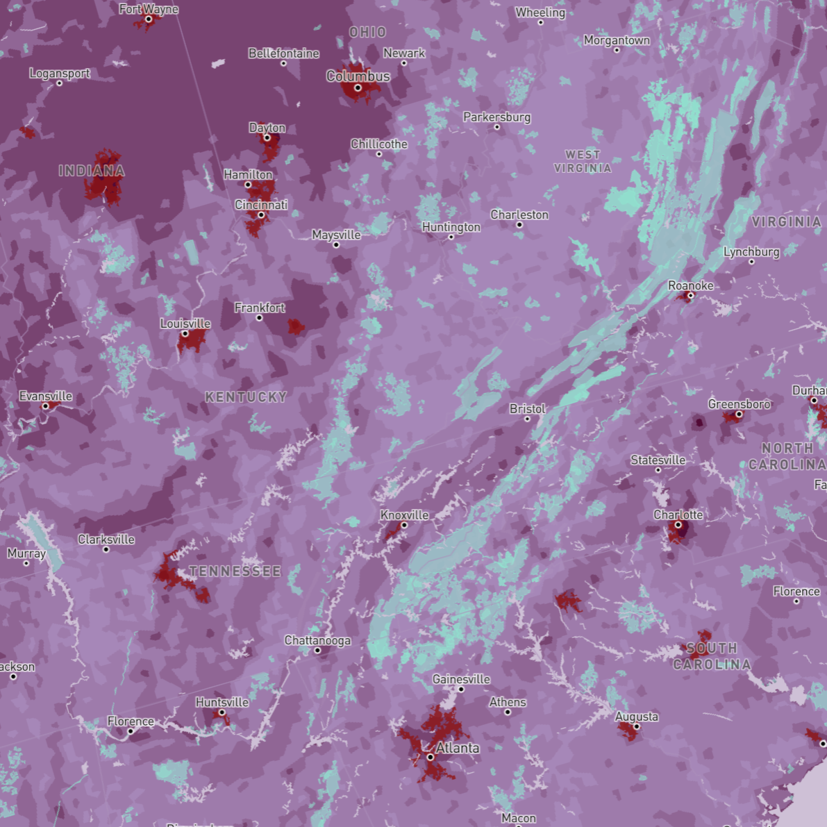 Navigating around the map and playing around with colors, attempting to get comfortable with mapbox
