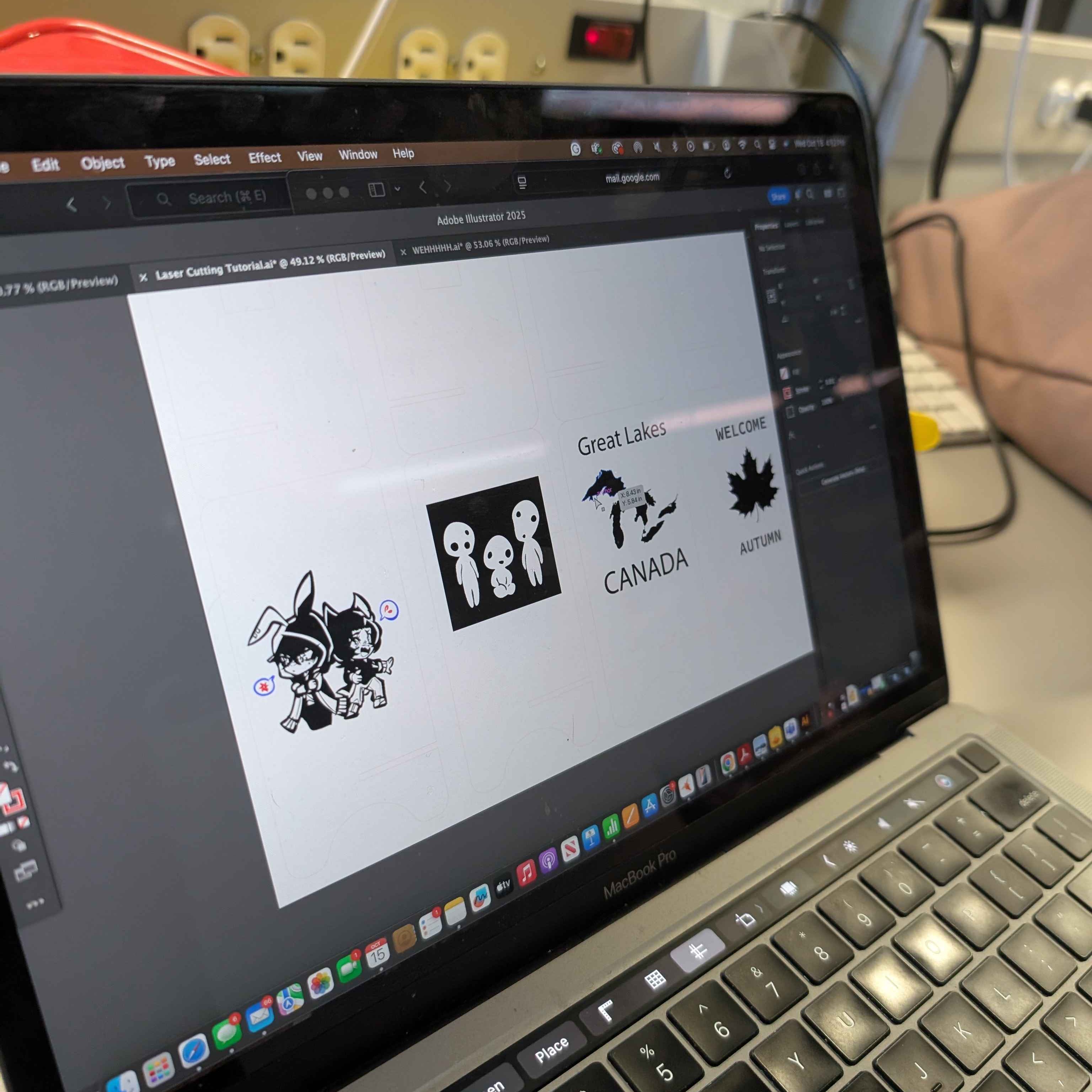 In the group I was put in, we all picked unique designs that we all thought would look cool laser cut, I remember when preparing mine for laser cutting, I Mixed up the effects of both the red and black setting due to a misccomunication, I could've ended up with a failed workshop product. That would've resulted in me feeling sad. I am glad that I fixed it and turned out I was right the first time around.