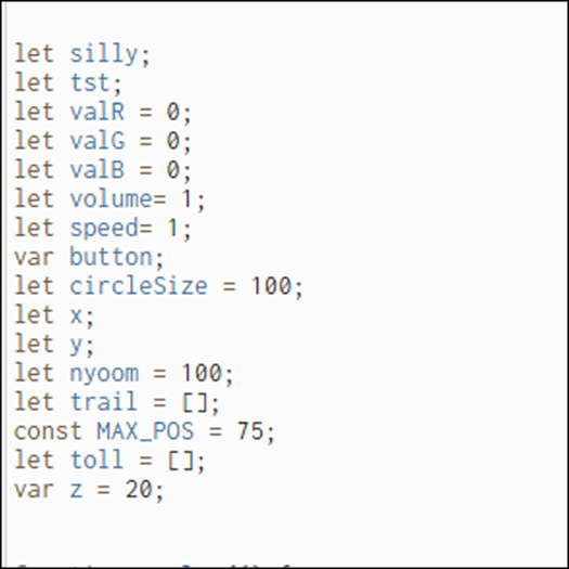 The different tags I was using for the code in order to group certain lines together. I feel like there is a way to lessen or rather, to clean it in a way that wasn't overwhelming lines to stare at. I asked myself if there was a way to make the code shorter so that it would become easier to explain to people who are considered more so novices.