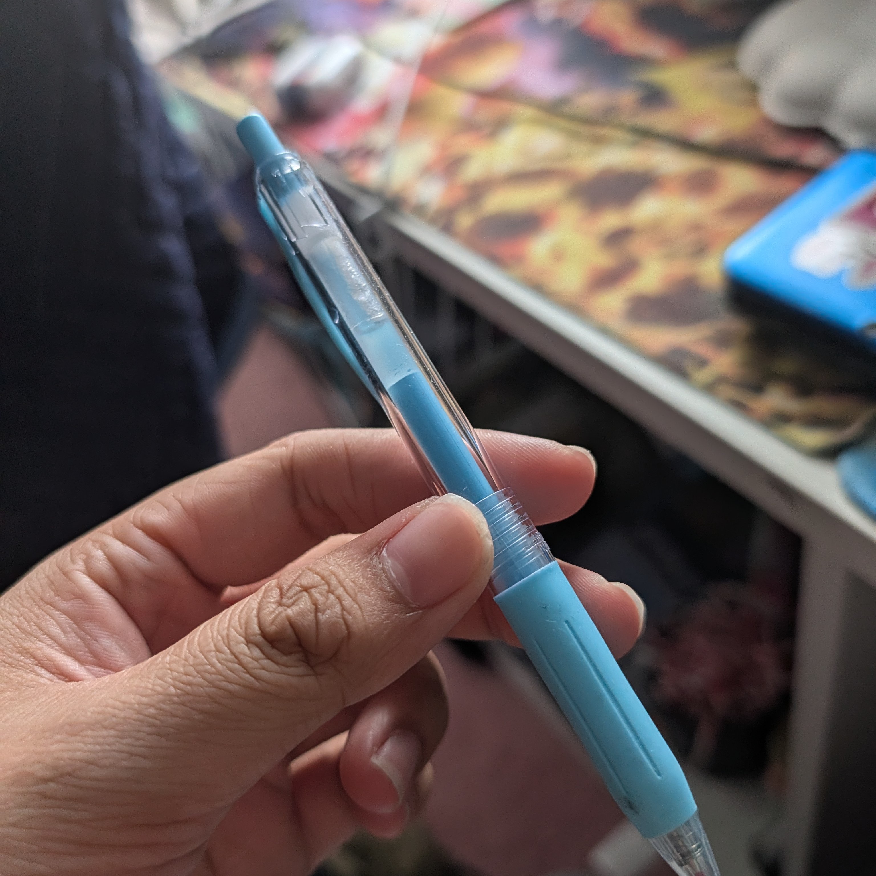 I write a lot, whether it's in my journal or when I'm sketching an idea physically in My sketchbook. I like collecting pens, some of them make different clicking noises when I use them. It's an everyday sound that most people are failliar with or recognize.<br><audio controls src='Noises/Pen click.m4a'></audio>