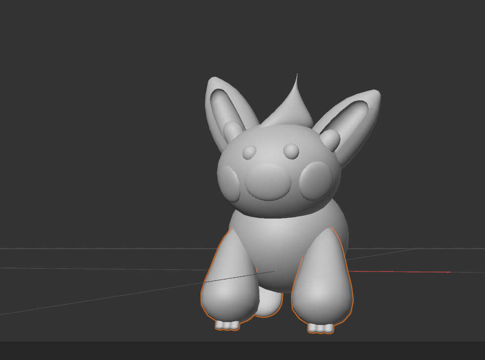 Uncolored model 1. I was checking the model when it had no colors added to it. I like looking at the model with the simple lighting and how the shadows are cast onto the texture and shapes.