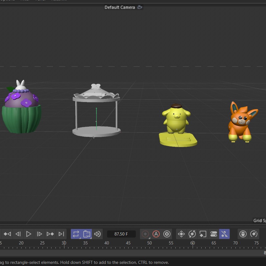 screenshot of my workspace while I was working on the models